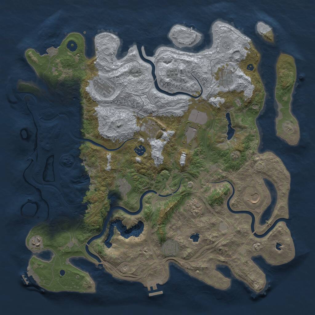 Rust Map: Procedural Map, Size: 4500, Seed: 1900279240, 17 Monuments