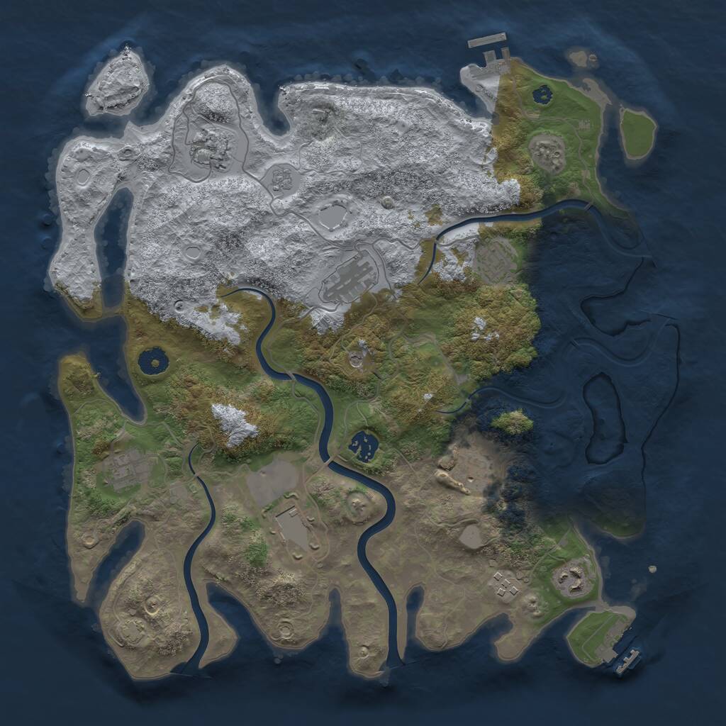 Rust Map: Procedural Map, Size: 3800, Seed: 140226, 15 Monuments