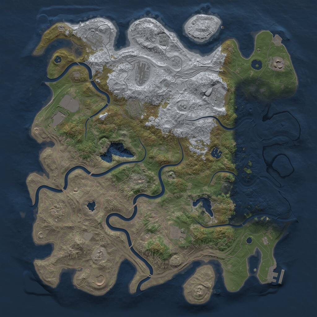 Rust Map: Procedural Map, Size: 4446, Seed: 481988, 16 Monuments