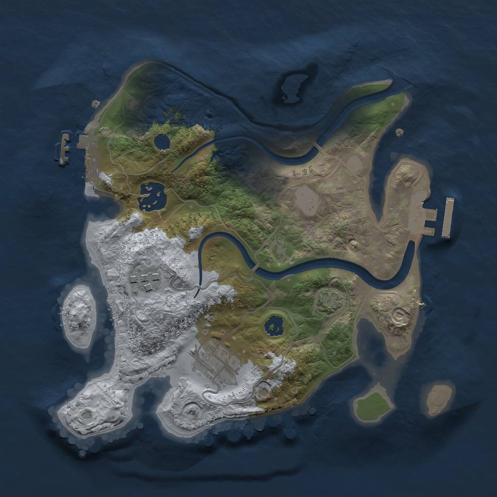 Rust Map: Procedural Map, Size: 2500, Seed: 78010486, 7 Monuments