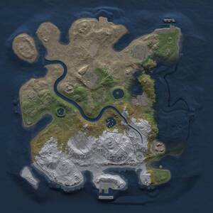 Thumbnail Rust Map: Procedural Map, Size: 3000, Seed: 10413, 12 Monuments