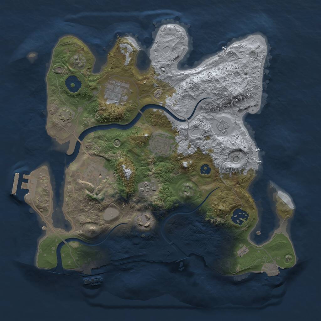 Rust Map: Procedural Map, Size: 3000, Seed: 315987, 12 Monuments