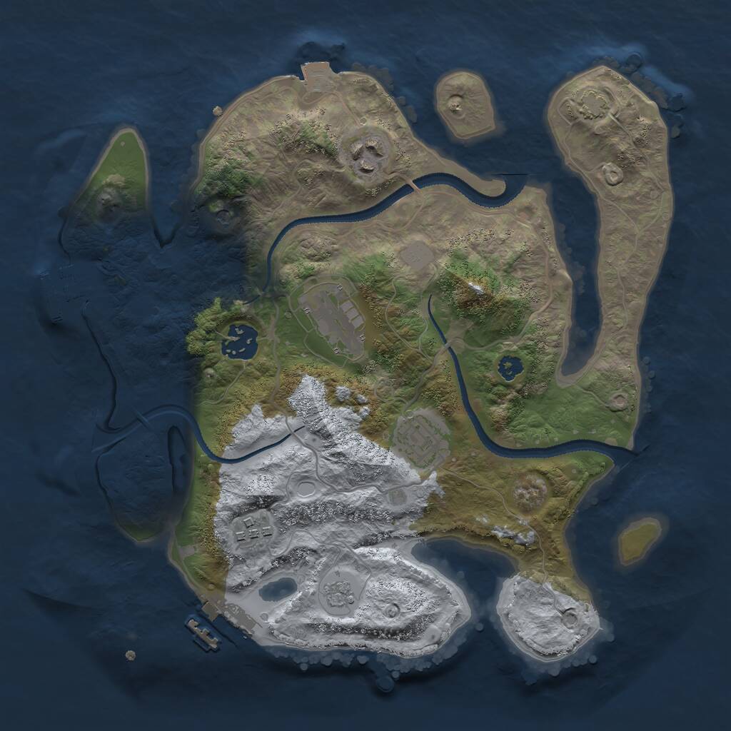 Rust Map: Procedural Map, Size: 3000, Seed: 1859287705, 11 Monuments