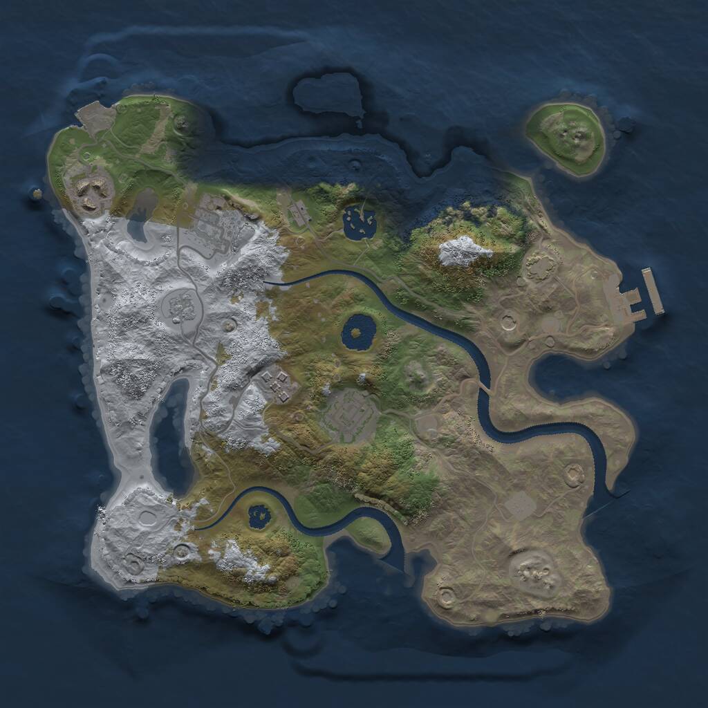 Rust Map: Procedural Map, Size: 3000, Seed: 50020, 10 Monuments