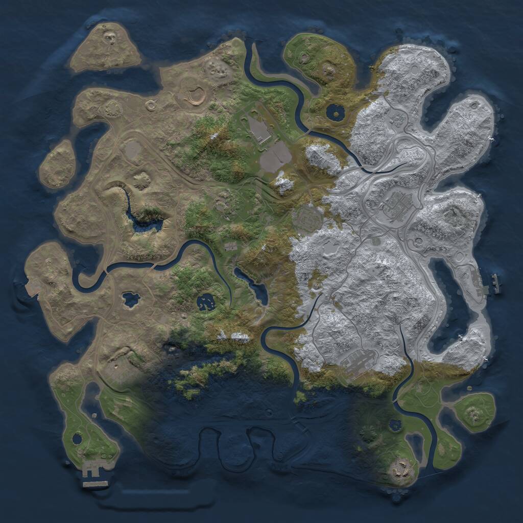 Rust Map: Procedural Map, Size: 4250, Seed: 2005525521, 16 Monuments
