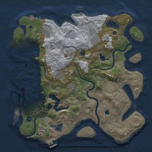 Thumbnail Rust Map: Procedural Map, Size: 4100, Seed: 375784296, 16 Monuments