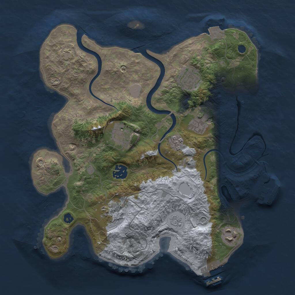 Rust Map: Procedural Map, Size: 3000, Seed: 1802371417, 13 Monuments