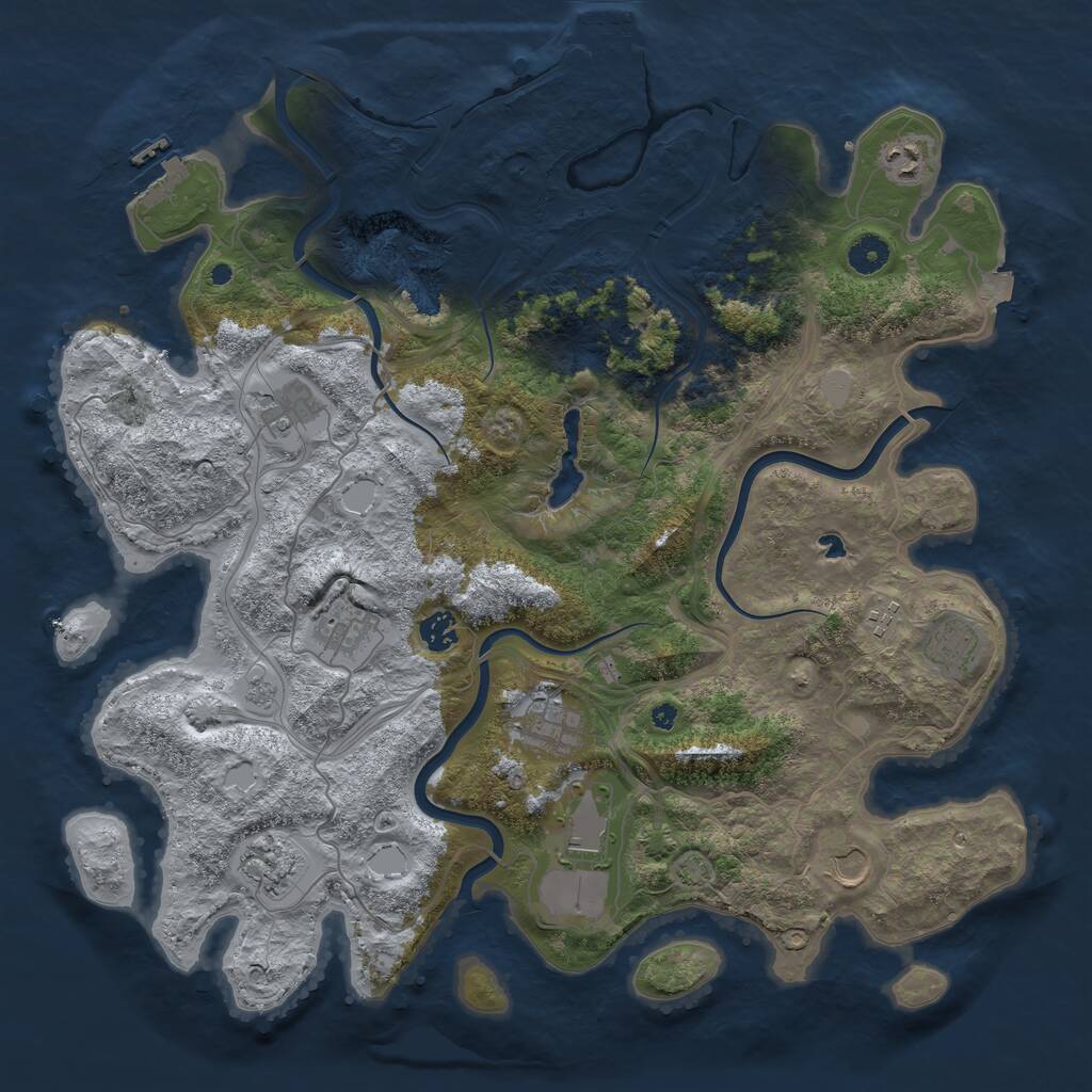 Rust Map: Procedural Map, Size: 4250, Seed: 112423408, 16 Monuments