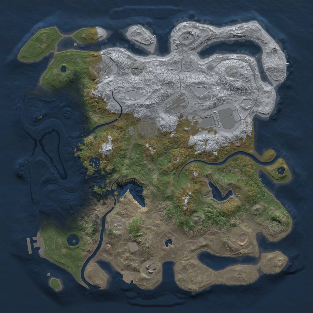 Rust Map: Procedural Map, Size: 4000, Seed: 761865007, 14 Monuments