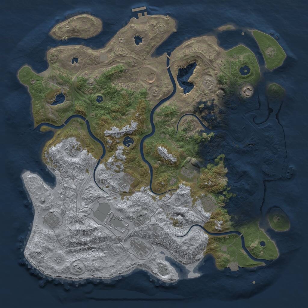 Rust Map: Procedural Map, Size: 4500, Seed: 1948492895, 17 Monuments