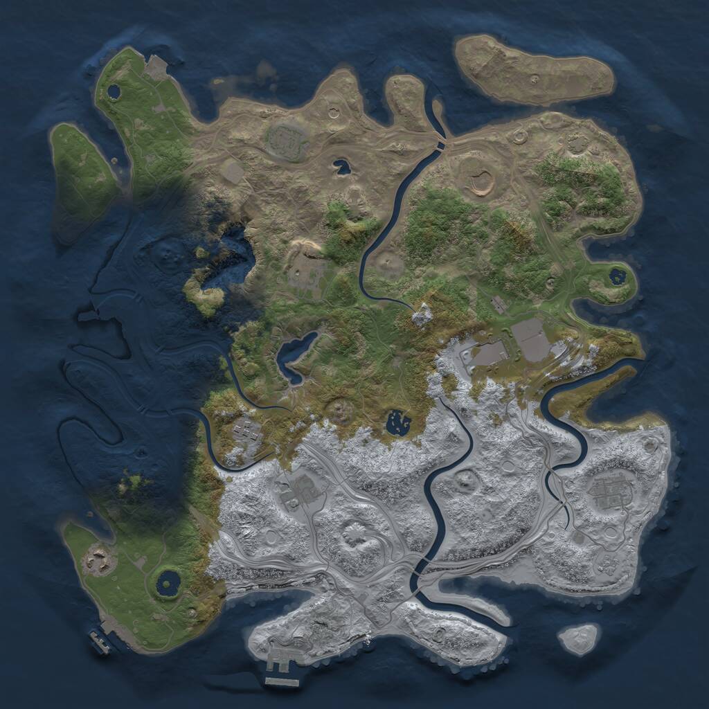 Rust Map: Procedural Map, Size: 4250, Seed: 1673896771, 15 Monuments