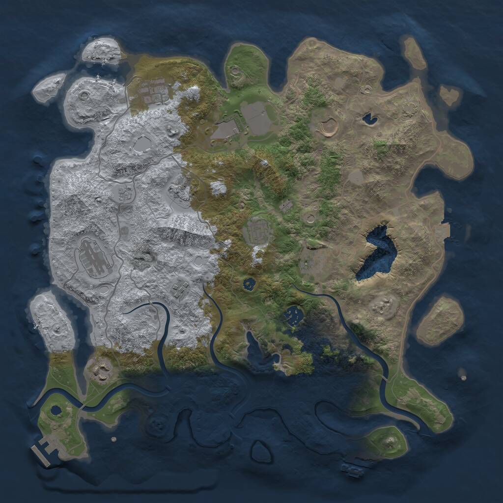 Rust Map: Procedural Map, Size: 4000, Seed: 2560, 16 Monuments