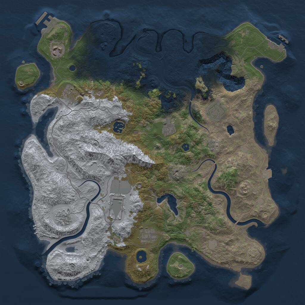 Rust Map: Procedural Map, Size: 4000, Seed: 2142026, 15 Monuments