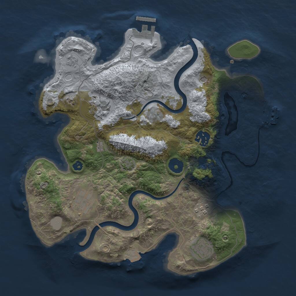 Rust Map: Procedural Map, Size: 3000, Seed: 8412675, 11 Monuments