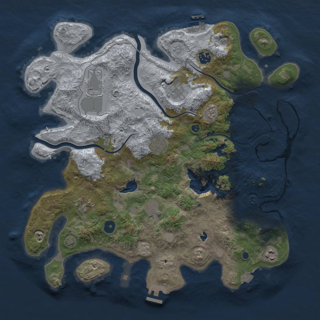 Rust Map: Procedural Map, Size: 4000, Seed: 391, 14 Monuments