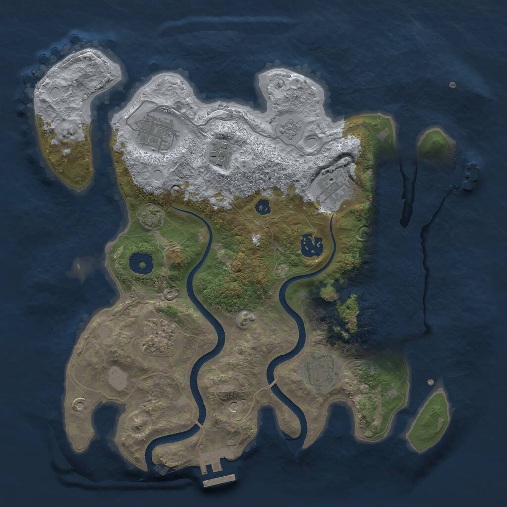 Rust Map: Procedural Map, Size: 3200, Seed: 32498239, 12 Monuments