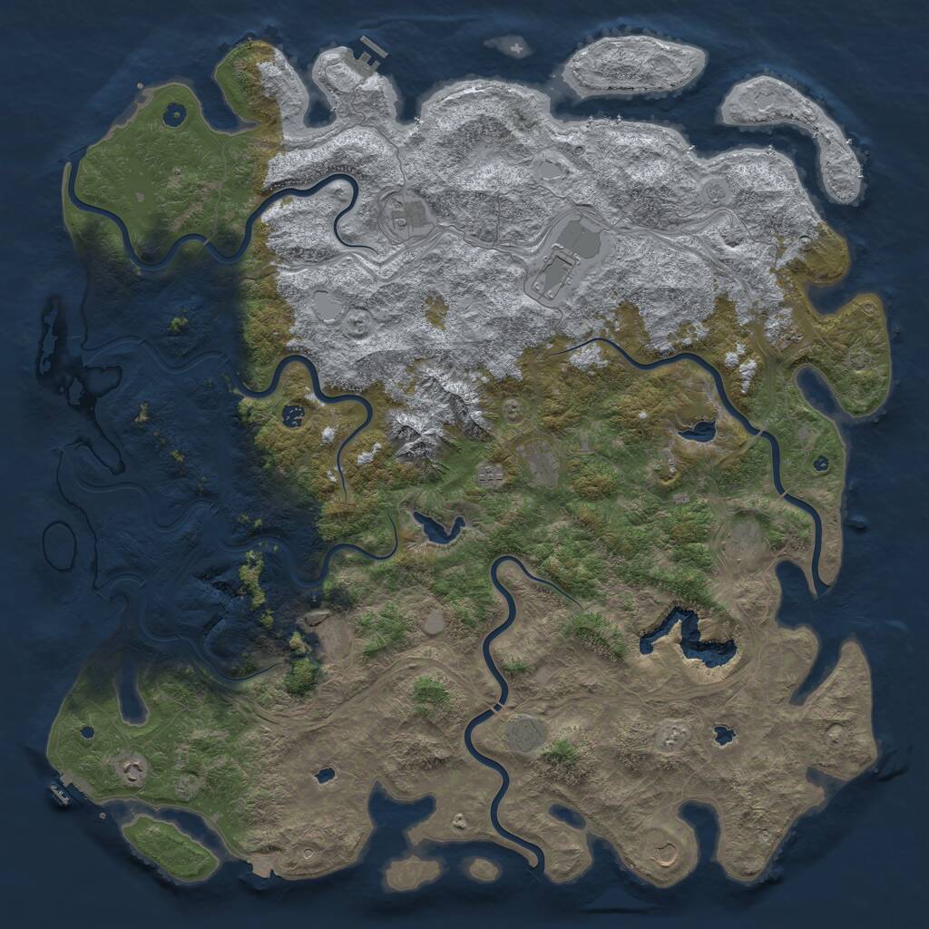 Rust Map: Procedural Map, Size: 6000, Seed: 510048189, 17 Monuments