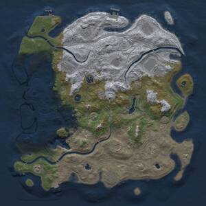 Thumbnail Rust Map: Procedural Map, Size: 4500, Seed: 199556, 17 Monuments