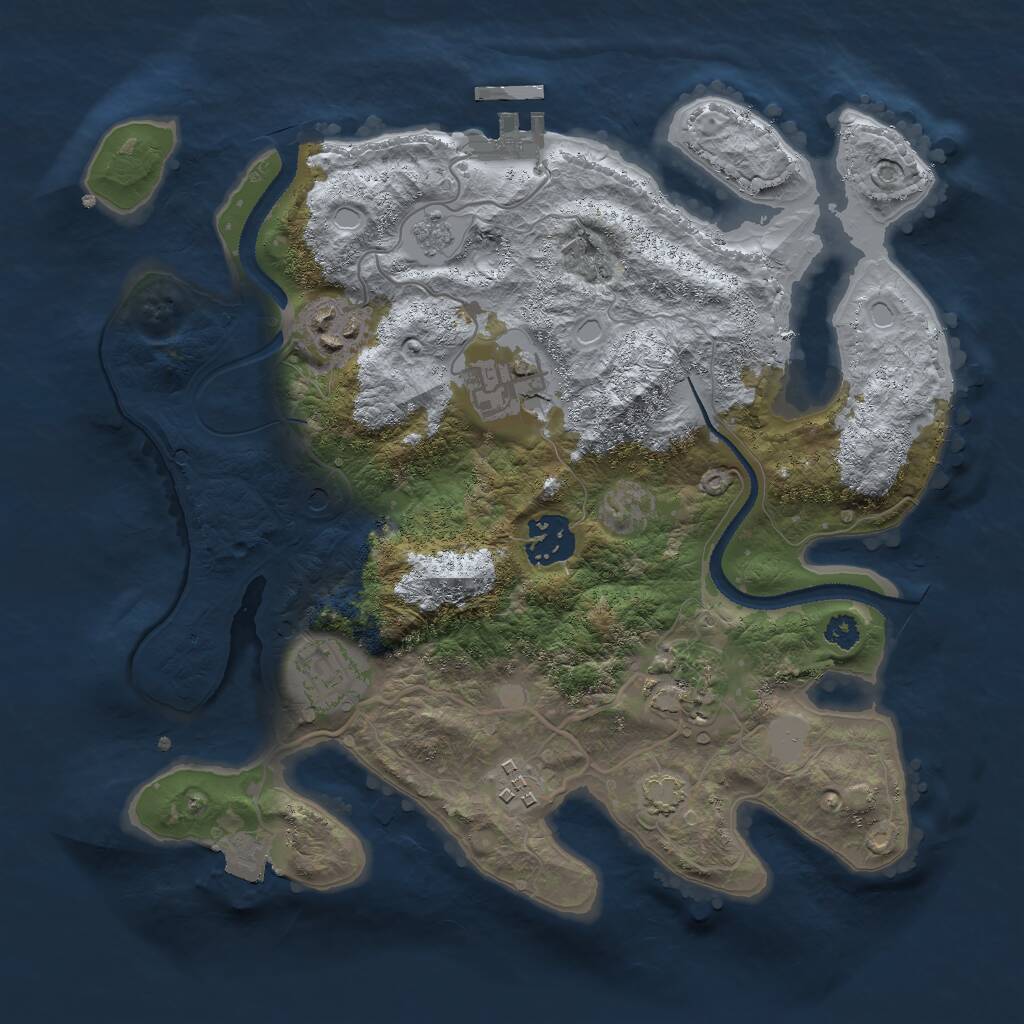 Rust Map: Procedural Map, Size: 3000, Seed: 339244301, 11 Monuments