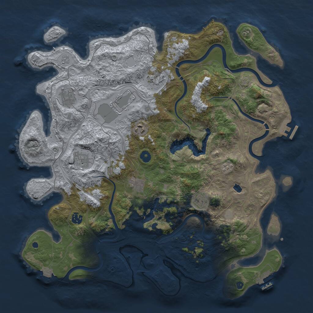 Rust Map: Procedural Map, Size: 4250, Seed: 1638853876, 15 Monuments