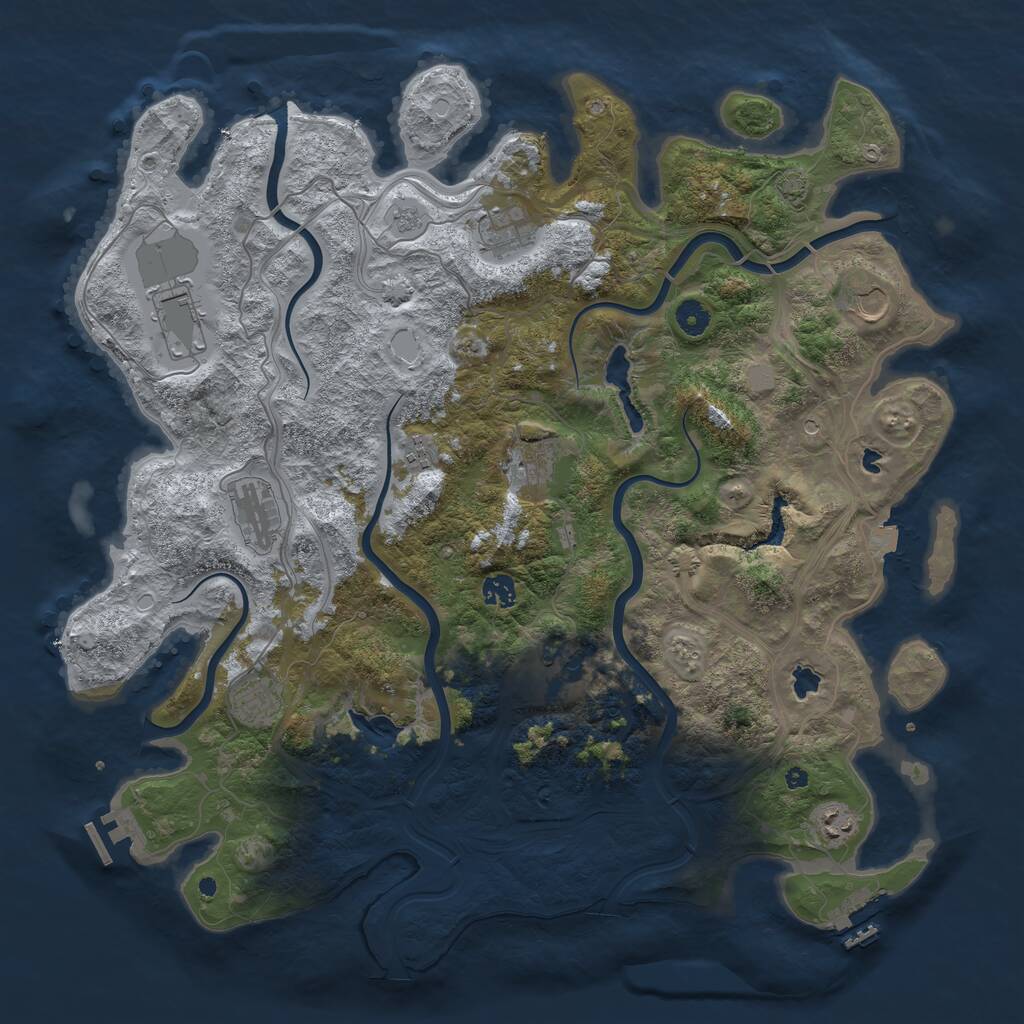 Rust Map: Procedural Map, Size: 4500, Seed: 1511745914, 16 Monuments