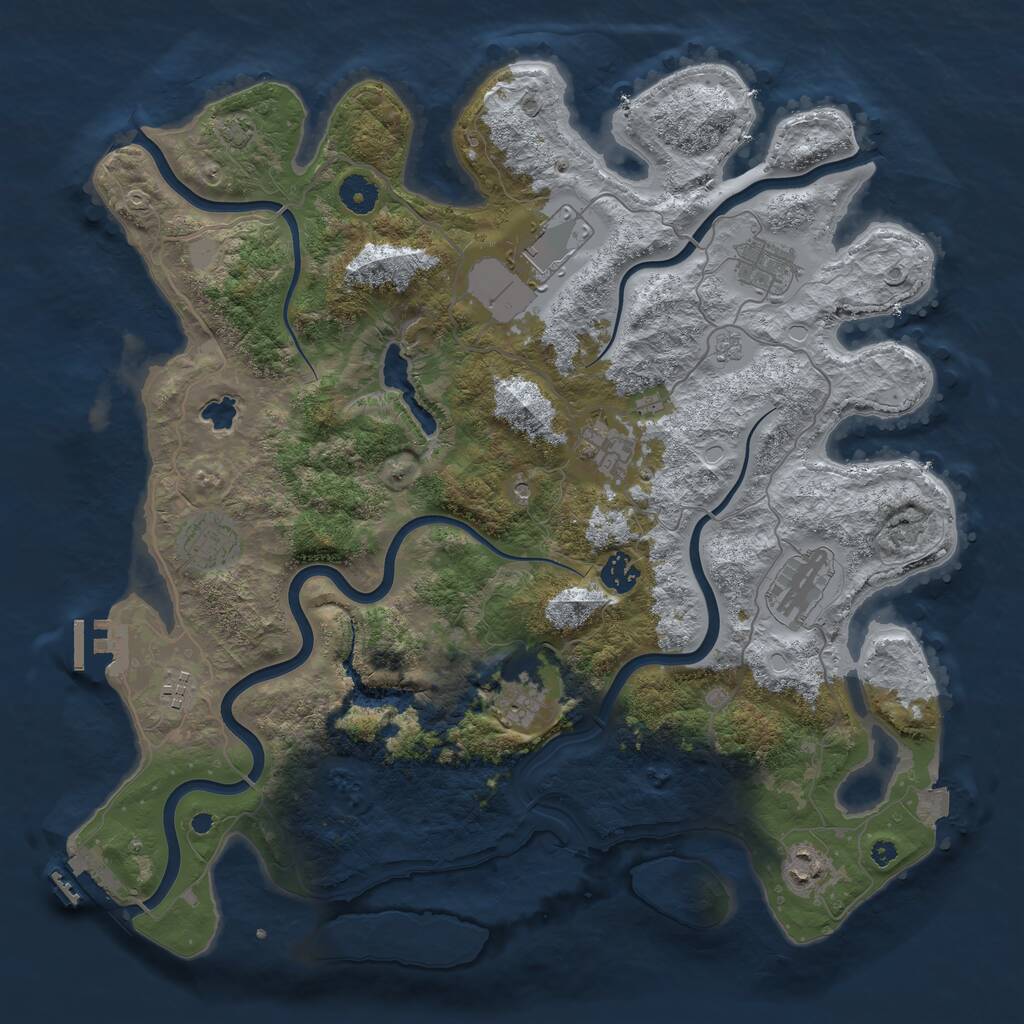 Rust Map: Procedural Map, Size: 4050, Seed: 738267912, 15 Monuments