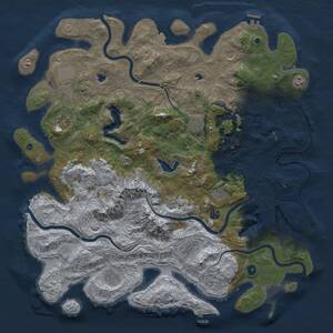 Thumbnail Rust Map: Procedural Map, Size: 5000, Seed: 684554991, 16 Monuments