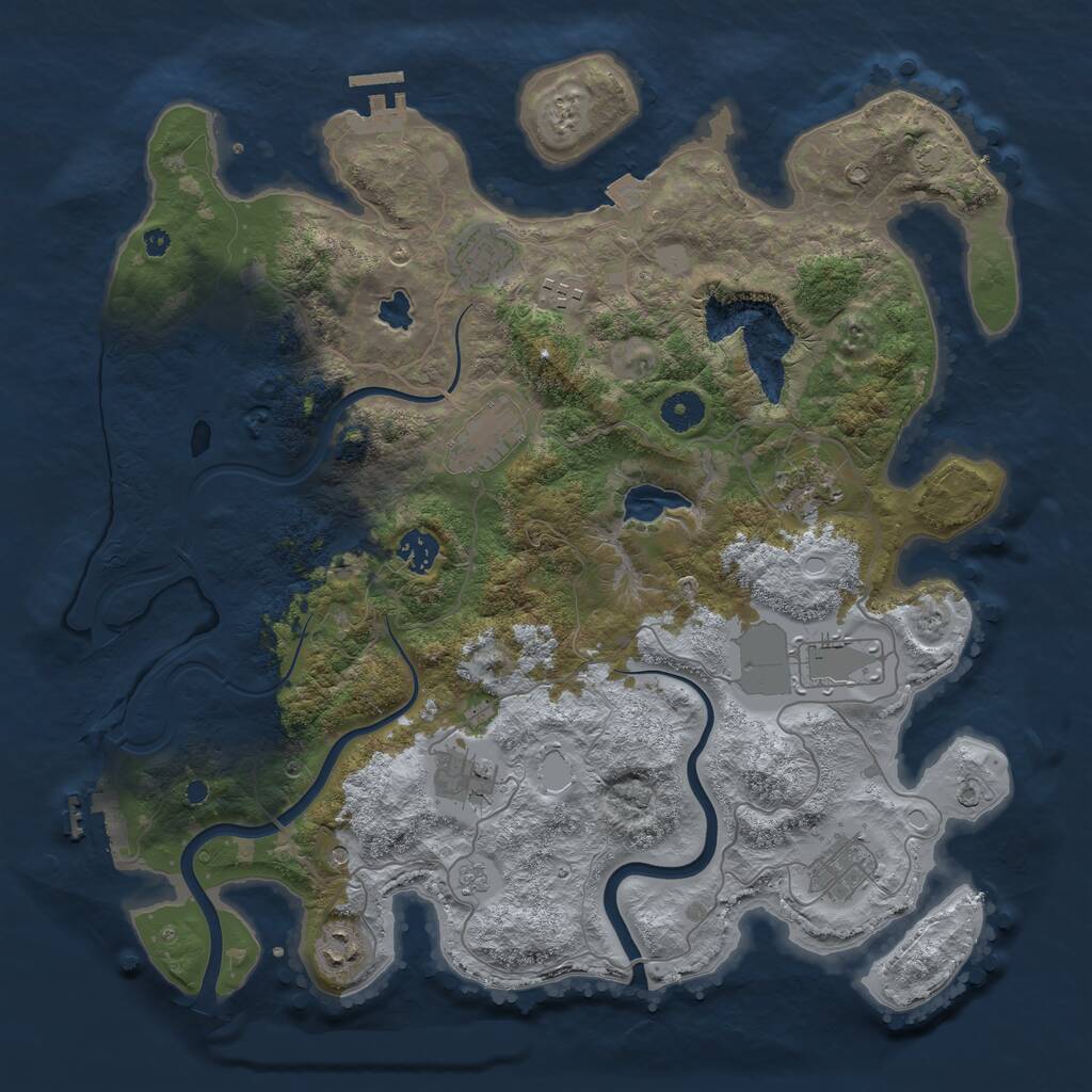 Rust Map: Procedural Map, Size: 4000, Seed: 910896895, 15 Monuments