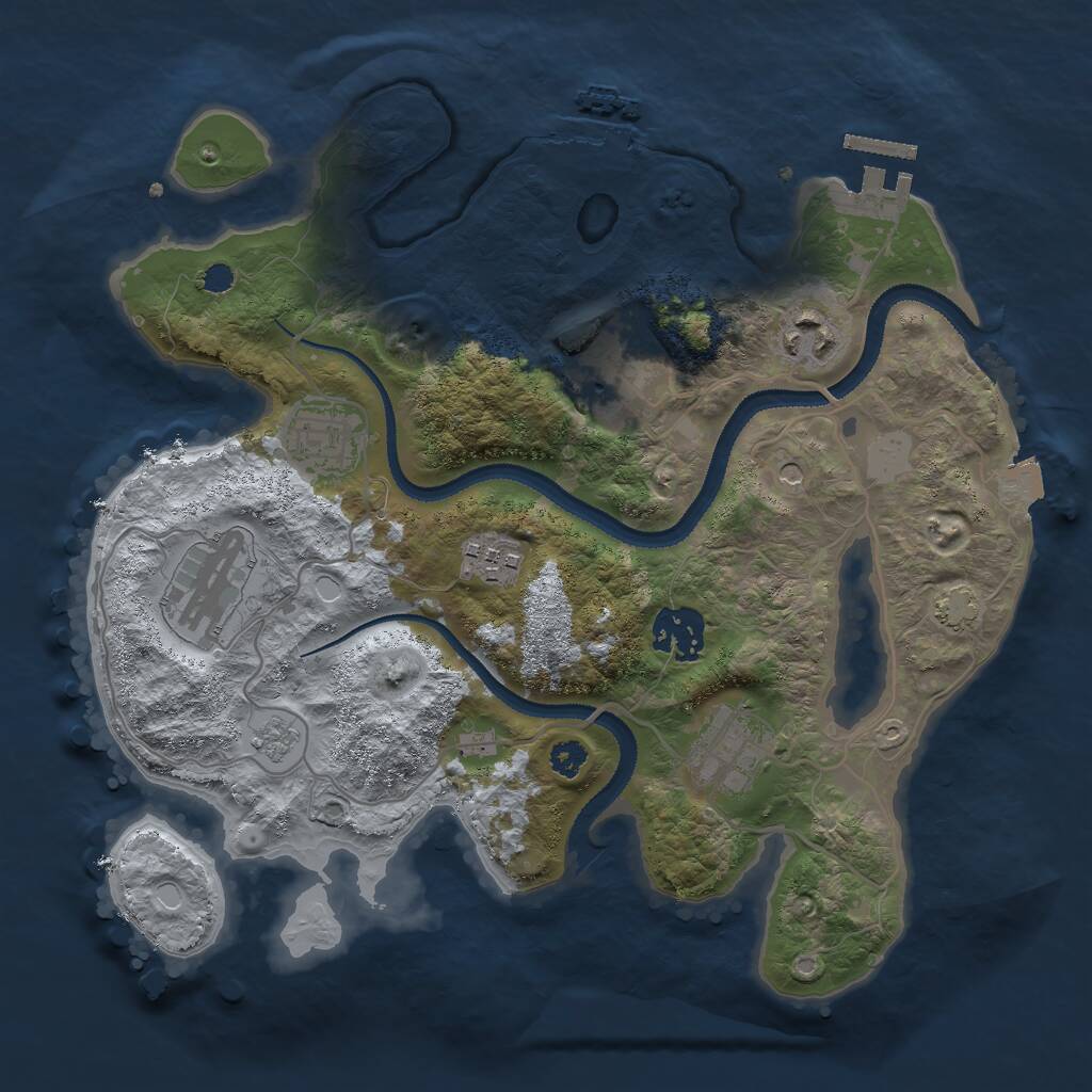 Rust Map: Procedural Map, Size: 3000, Seed: 21216, 13 Monuments