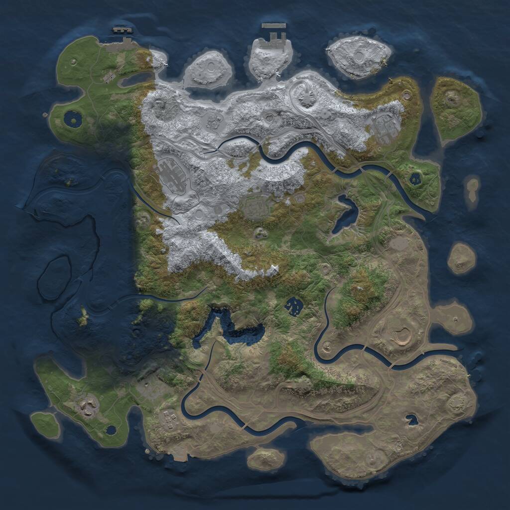 Rust Map: Procedural Map, Size: 4250, Seed: 284996623, 14 Monuments