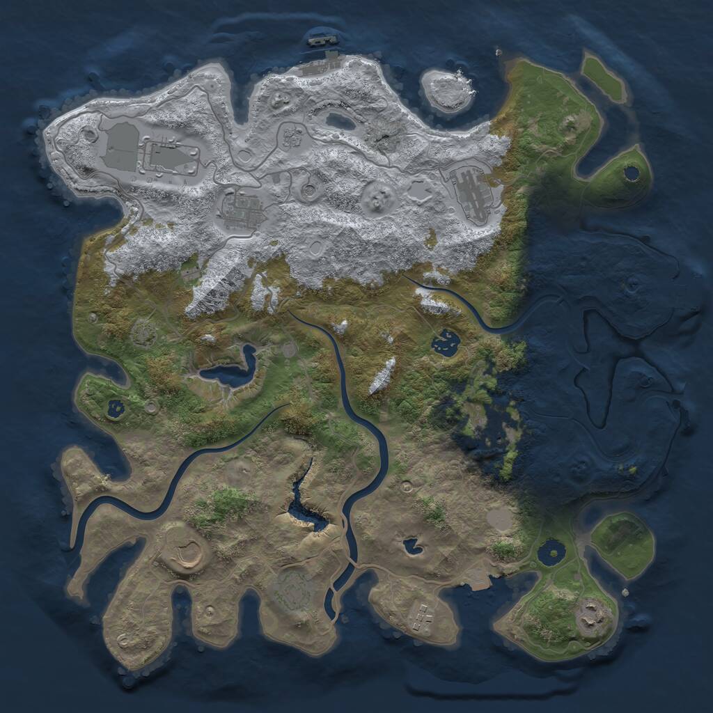 Rust Map: Procedural Map, Size: 4000, Seed: 4212, 15 Monuments
