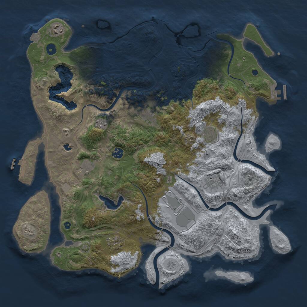 Rust Map: Procedural Map, Size: 4250, Seed: 1363207426, 15 Monuments