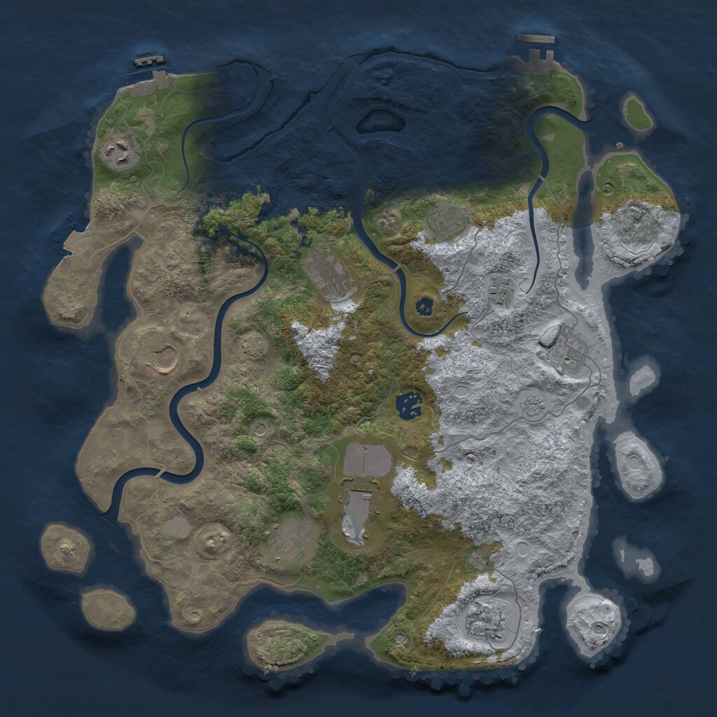 Rust Map: Procedural Map, Size: 3900, Seed: 1525026501, 16 Monuments