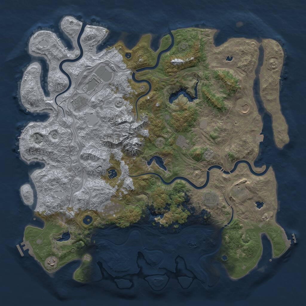 Rust Map: Procedural Map, Size: 5000, Seed: 1946546796, 16 Monuments