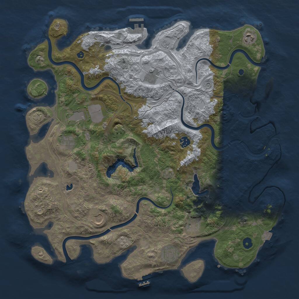 Rust Map: Procedural Map, Size: 4250, Seed: 1080937, 15 Monuments