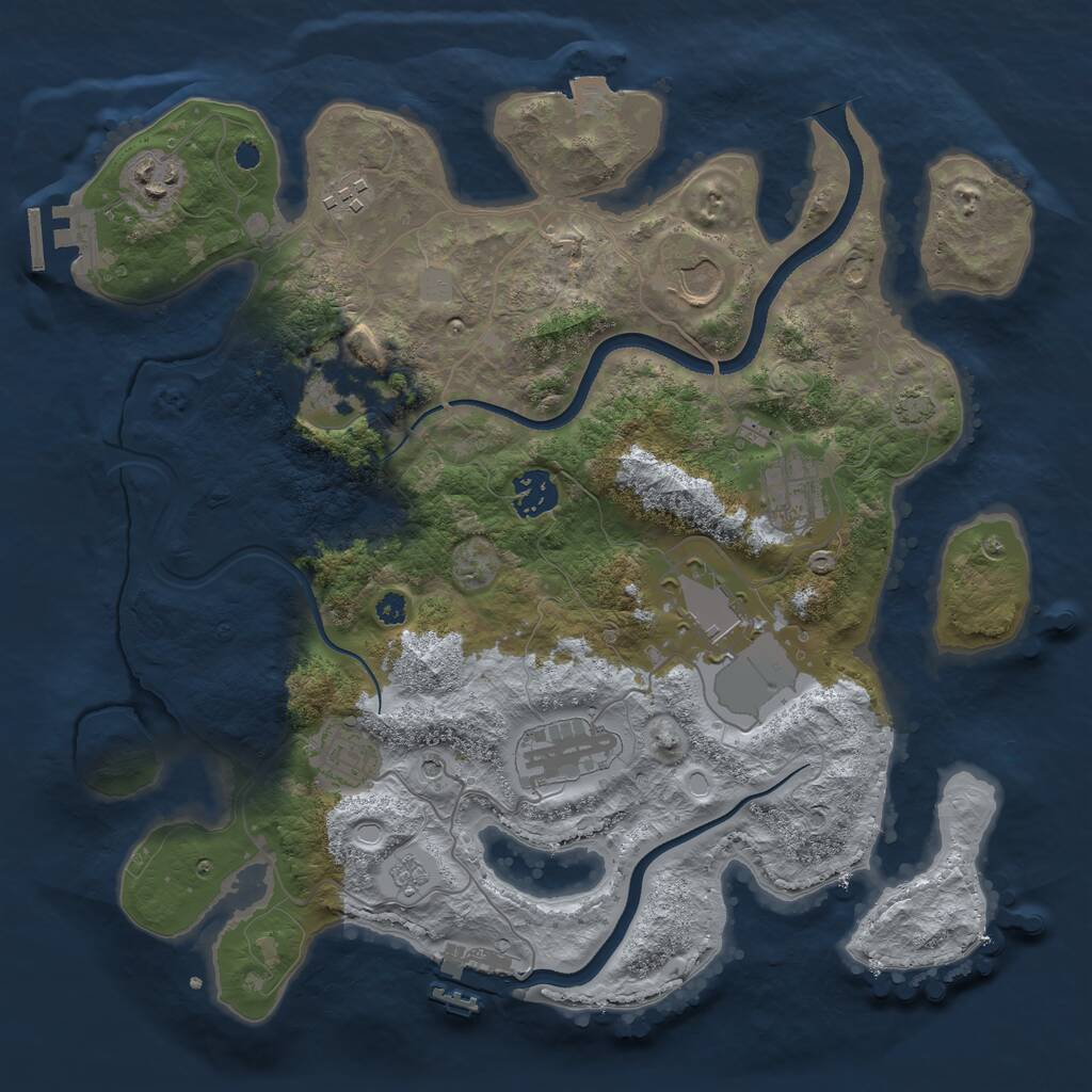 Rust Map: Procedural Map, Size: 3500, Seed: 563779071, 15 Monuments