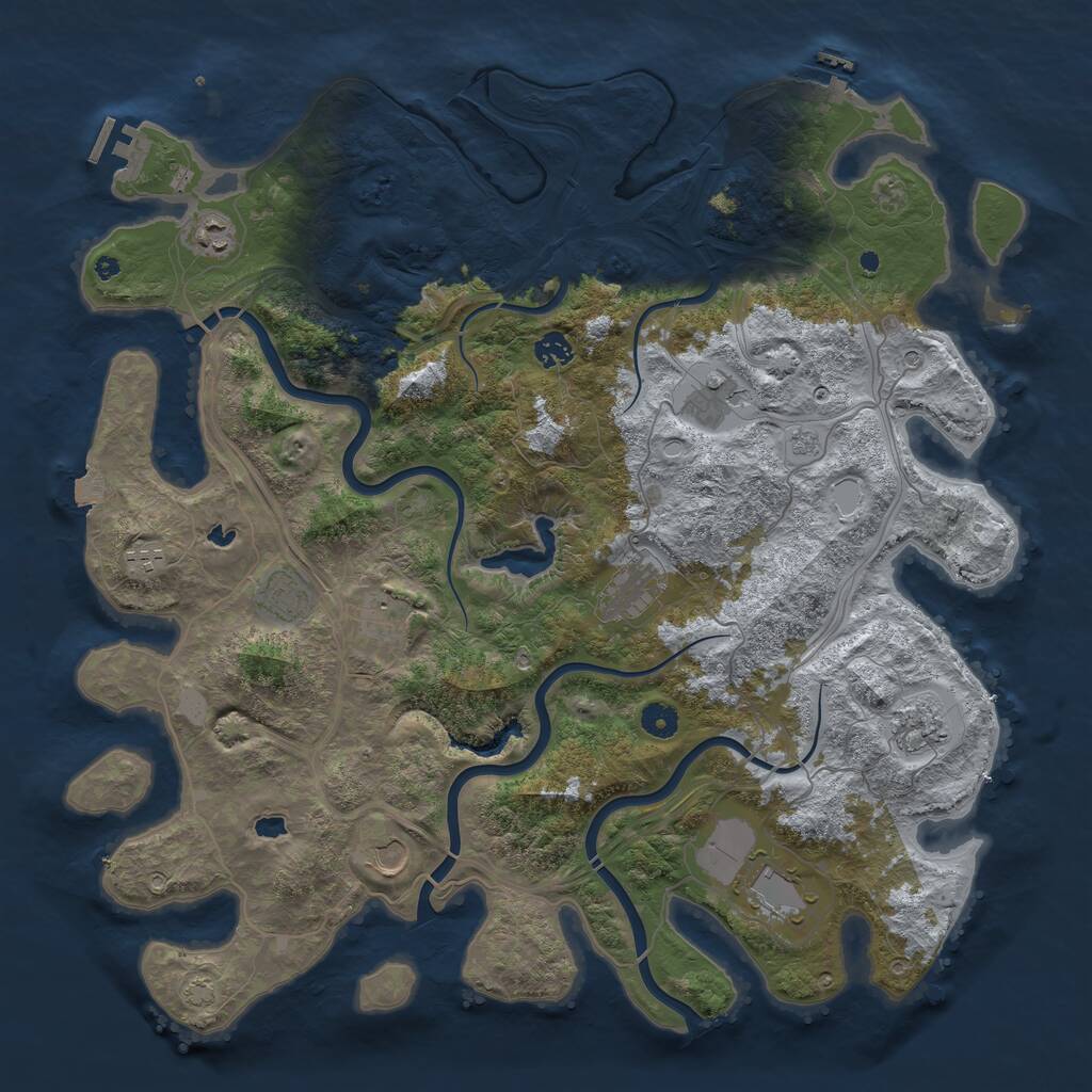 Rust Map: Procedural Map, Size: 4500, Seed: 481985, 16 Monuments