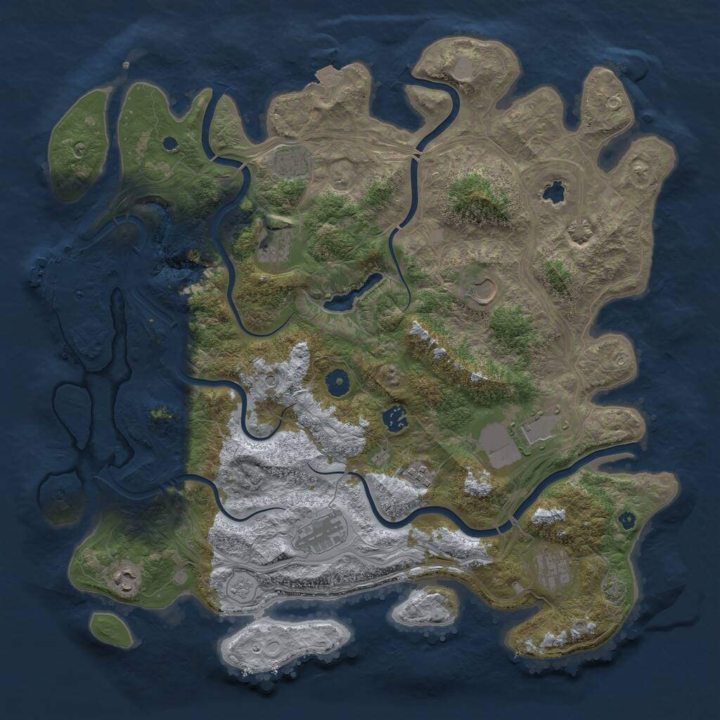 Rust Map: Procedural Map, Size: 4250, Seed: 579381374, 14 Monuments