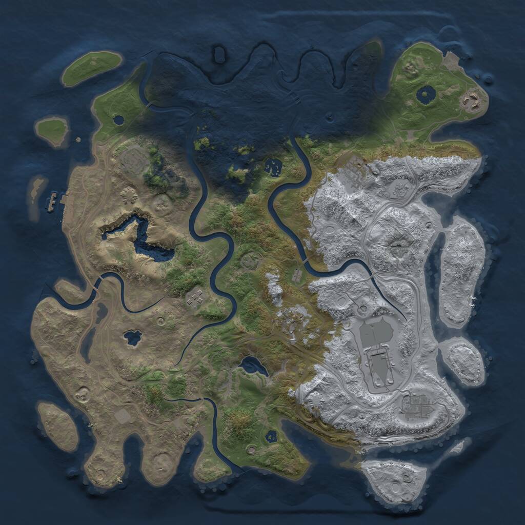 Rust Map: Procedural Map, Size: 4250, Seed: 301088380, 13 Monuments