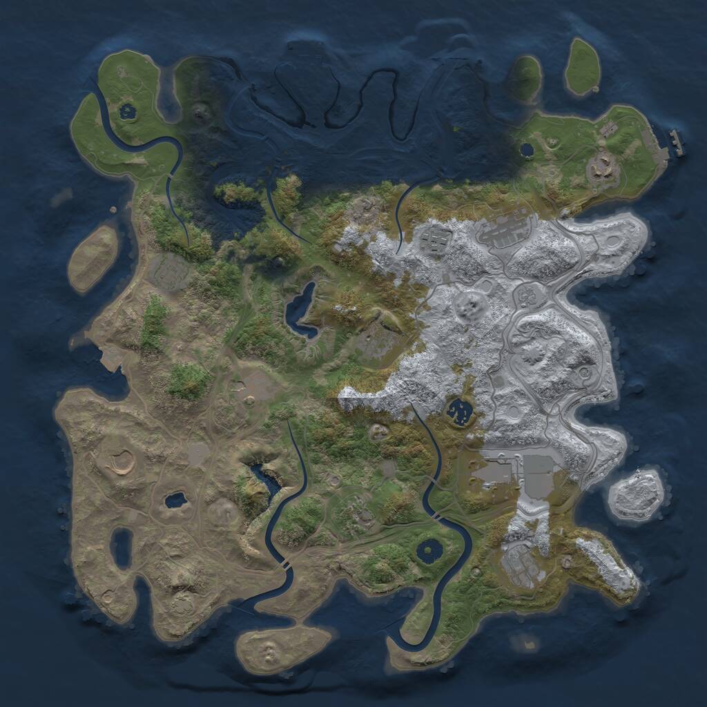 Rust Map: Procedural Map, Size: 4250, Seed: 1965103908, 17 Monuments