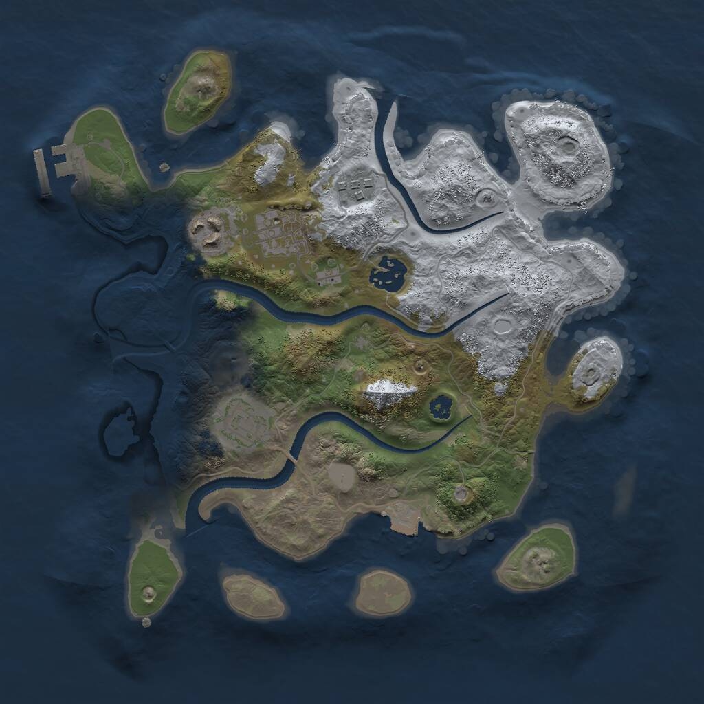 Rust Map: Procedural Map, Size: 3000, Seed: 31079, 7 Monuments
