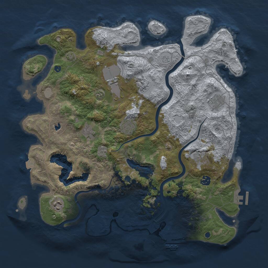 Rust Map: Procedural Map, Size: 4000, Seed: 1863319006, 15 Monuments