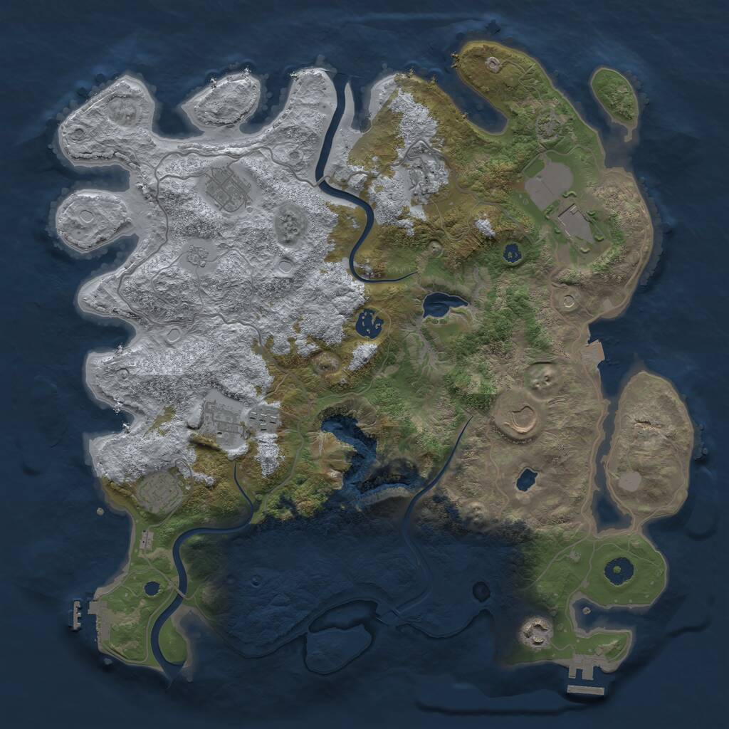 Rust Map: Procedural Map, Size: 4000, Seed: 1863319, 15 Monuments