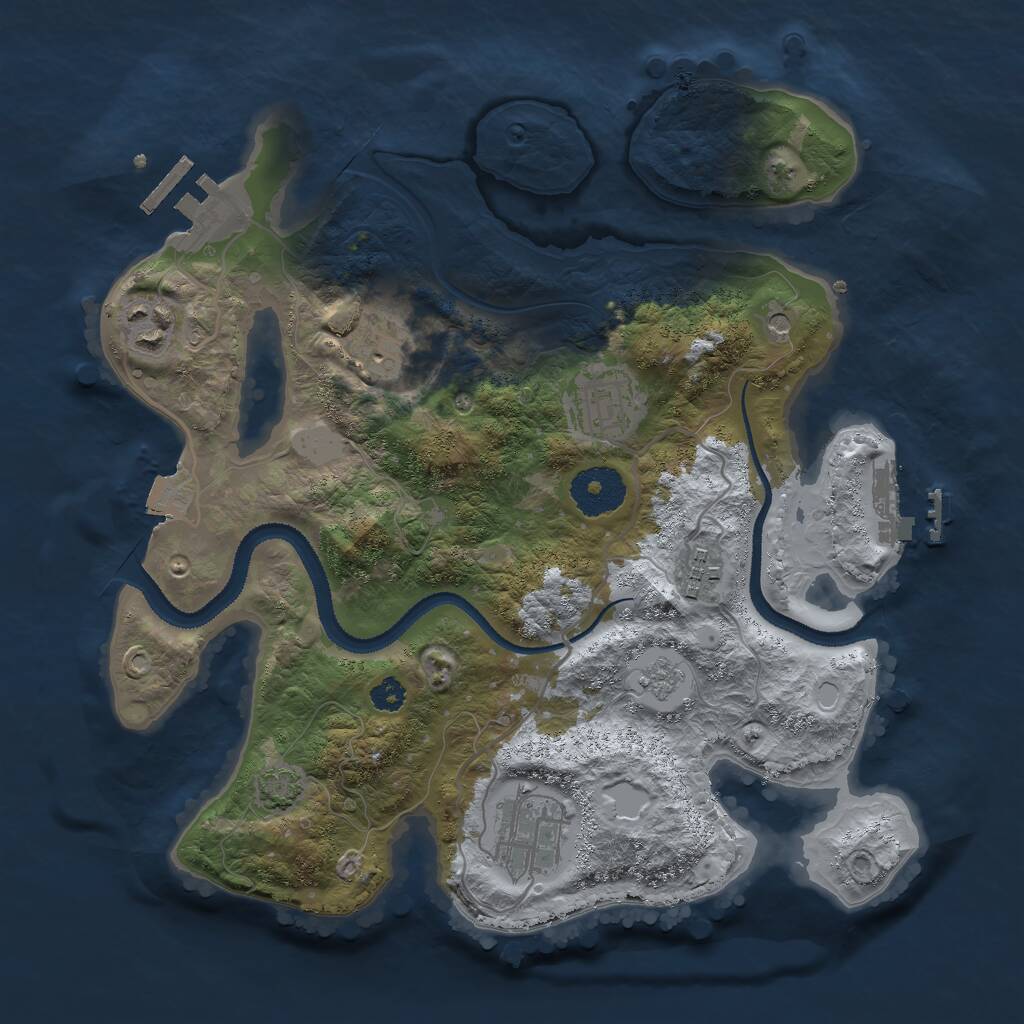 Rust Map: Procedural Map, Size: 3000, Seed: 83746291, 11 Monuments