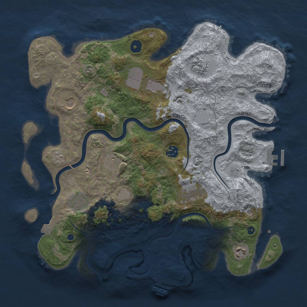 Rust Map: Procedural Map, Size: 3800, Seed: 1579232823, 15 Monuments