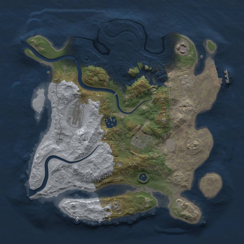 Rust Map: Procedural Map, Size: 3000, Seed: 686023047, 10 Monuments