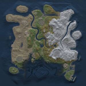 Thumbnail Rust Map: Procedural Map, Size: 3432, Seed: 2500, 14 Monuments
