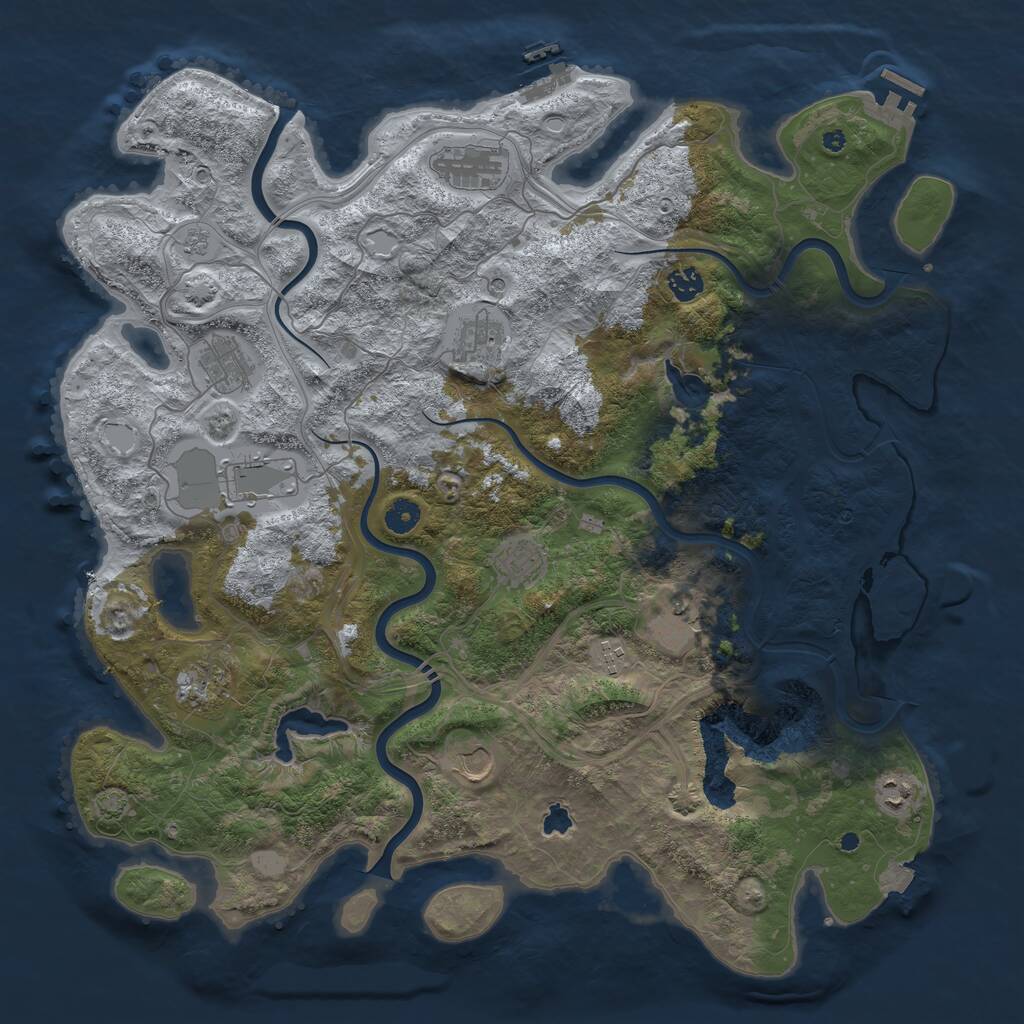 Rust Map: Procedural Map, Size: 4500, Seed: 895837641, 17 Monuments