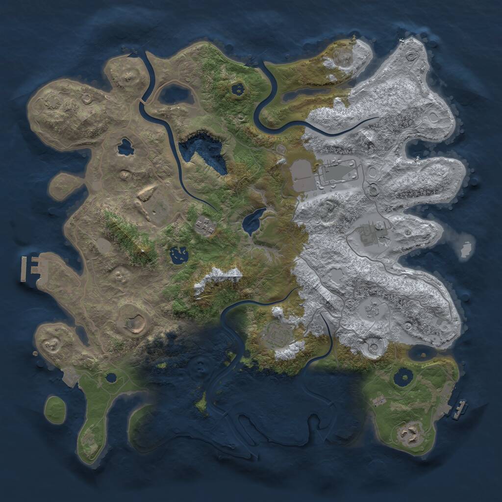 Rust Map: Procedural Map, Size: 4000, Seed: 23183338, 14 Monuments