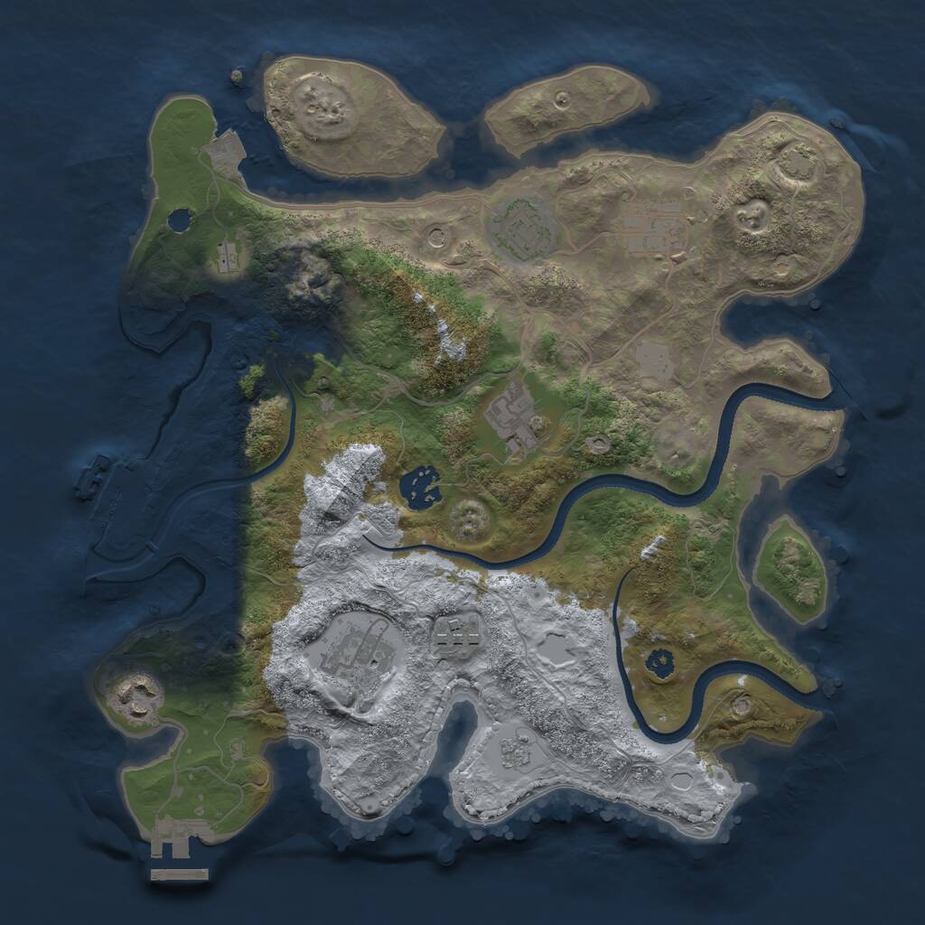 Rust Map: Procedural Map, Size: 3250, Seed: 1772296456, 13 Monuments